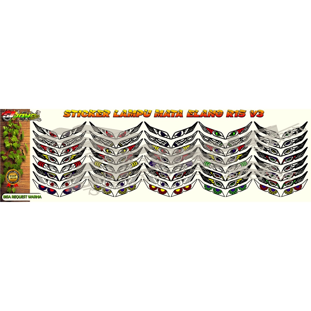 Jual Sticker Stiker Lampu Mata Elang R15 V3 / Sticker Lampu R15 V3 ...