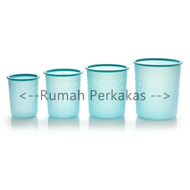 Jual Tupperware Tuperware Tuper ware Mosaic Canister Set (4) Toska ...