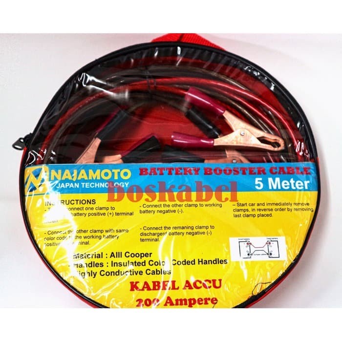 Jual Kabel Jumper Aki Najamoto / Kabel Accu / Booster Cable 5 Meter