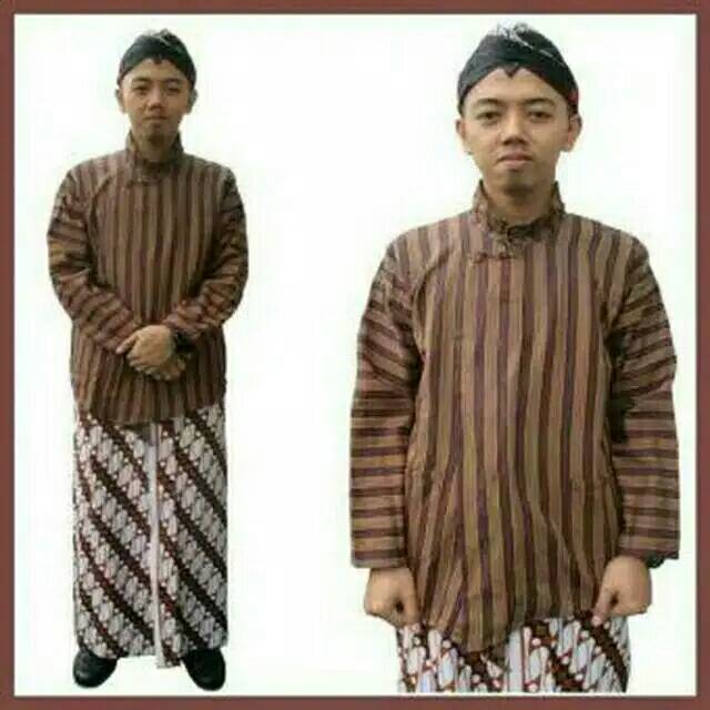 Jual Setelan Surjanblangkonjarik Jogja Solo Setelan Baju Adat Jawa Priaset Lurik Jawalurik 9710