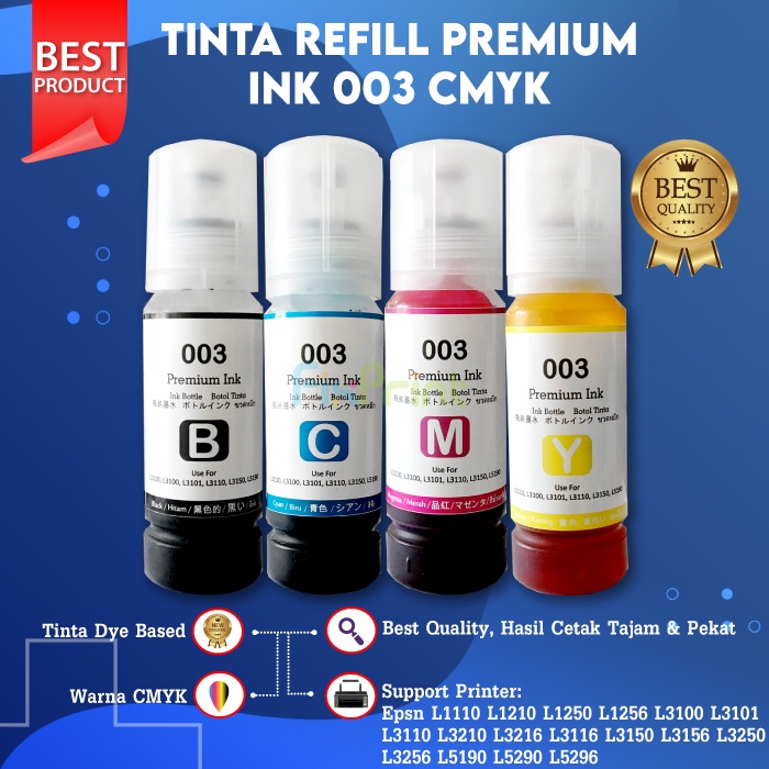 Jual Tinta Botol 003 001 Refill Epson L1110 L1210 L3110 L3210 L3150 L4150 L4160 L5190 L6160 8403