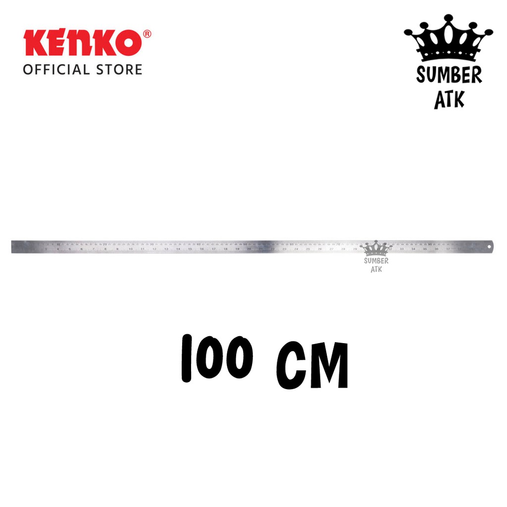 Jual Penggaris Besi ORIGINAL KENKO STAINLESS STEEL RULER 100 CM TEBAL ...