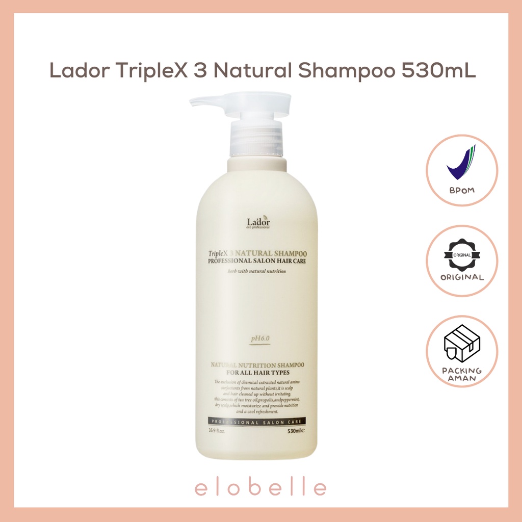 Jual Lador Triplex3 Natural Shampoo 530 mL Shampo Kulit Kepala Sensitif ...