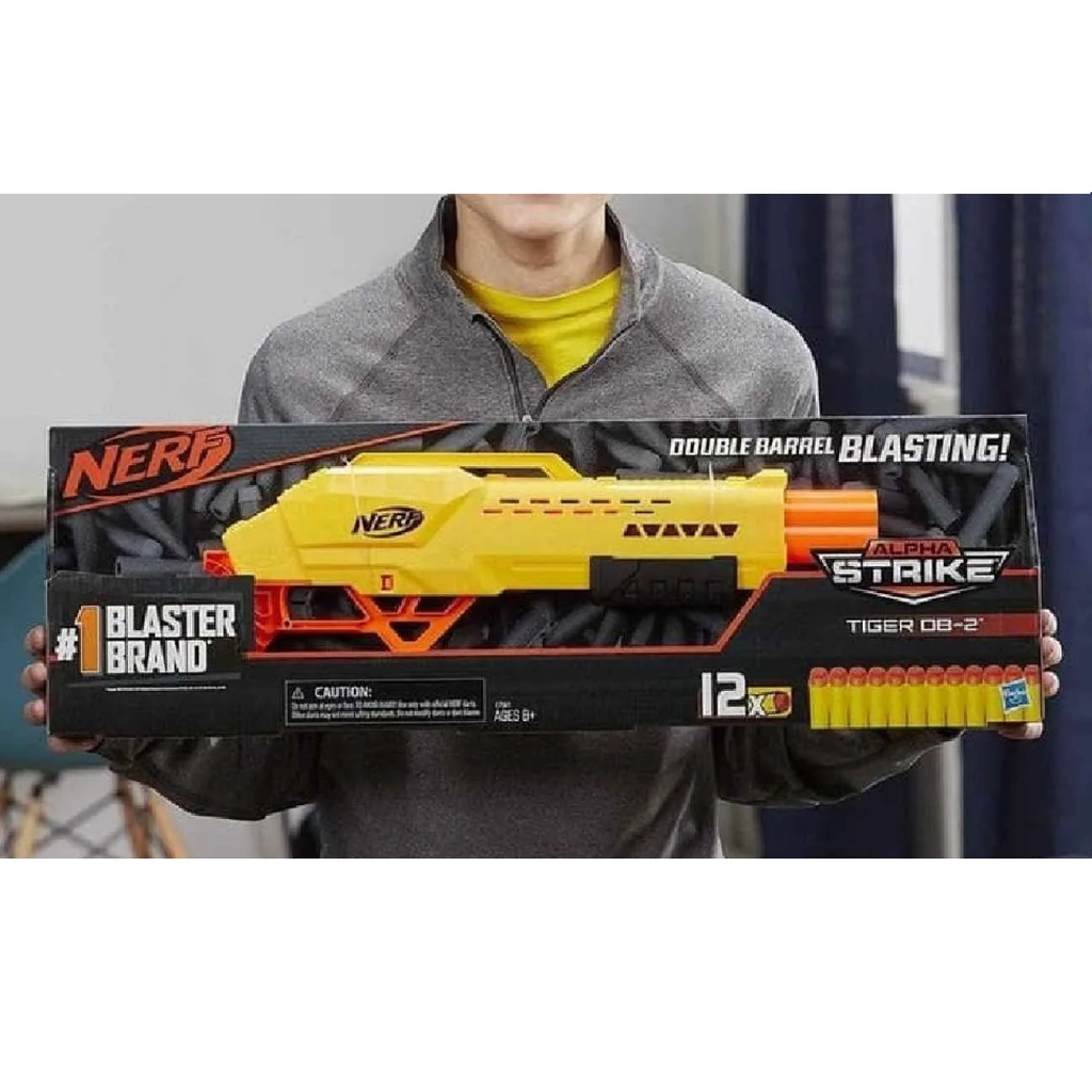 Jual Nerf Alpha Strike Tiger DB2 Double Barrel Blaster Gun with 12 ...