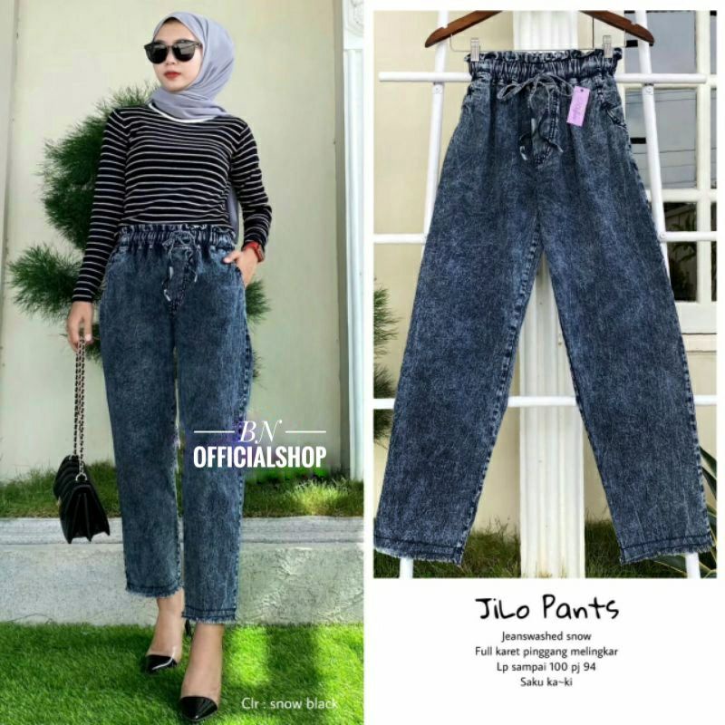 MENARIK BAGGY JEANS JUMBO (XL XXL XXXL JUMBO) BOYFRIEND CEWEK BAGGY WANITA  CELANA JEANS WANITA KANCING