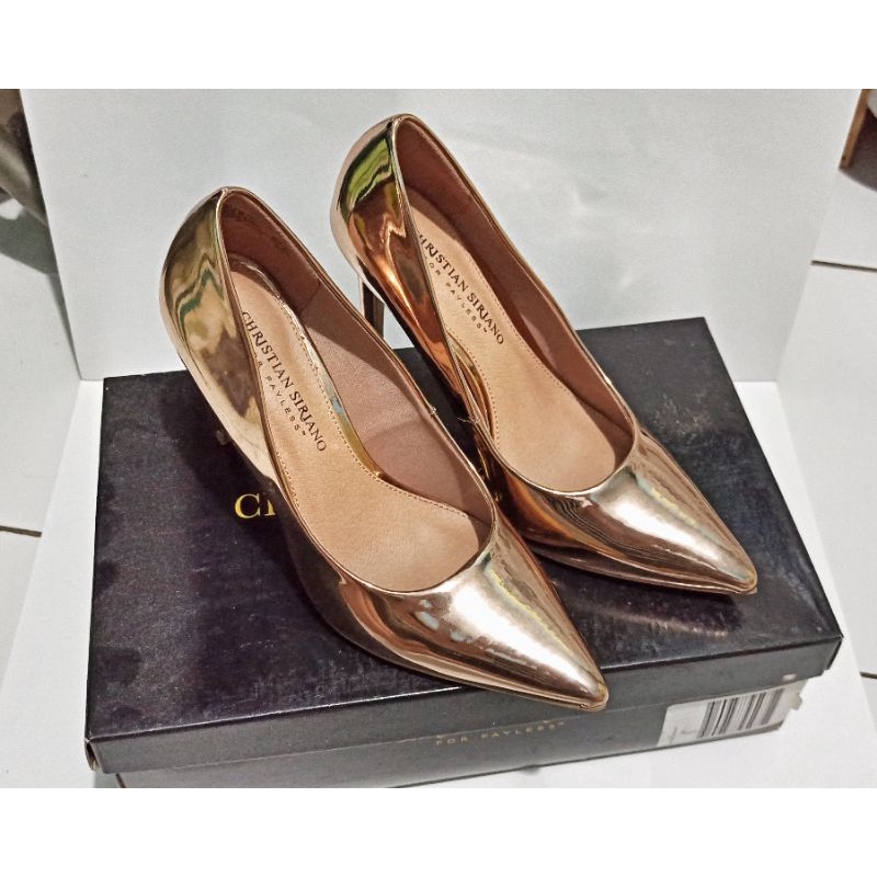 Rose gold heels store payless