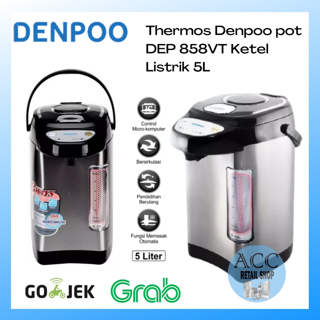 Jual Denpoo Termos pot dep 858VT Ketel Listrik 5L | Shopee Indonesia