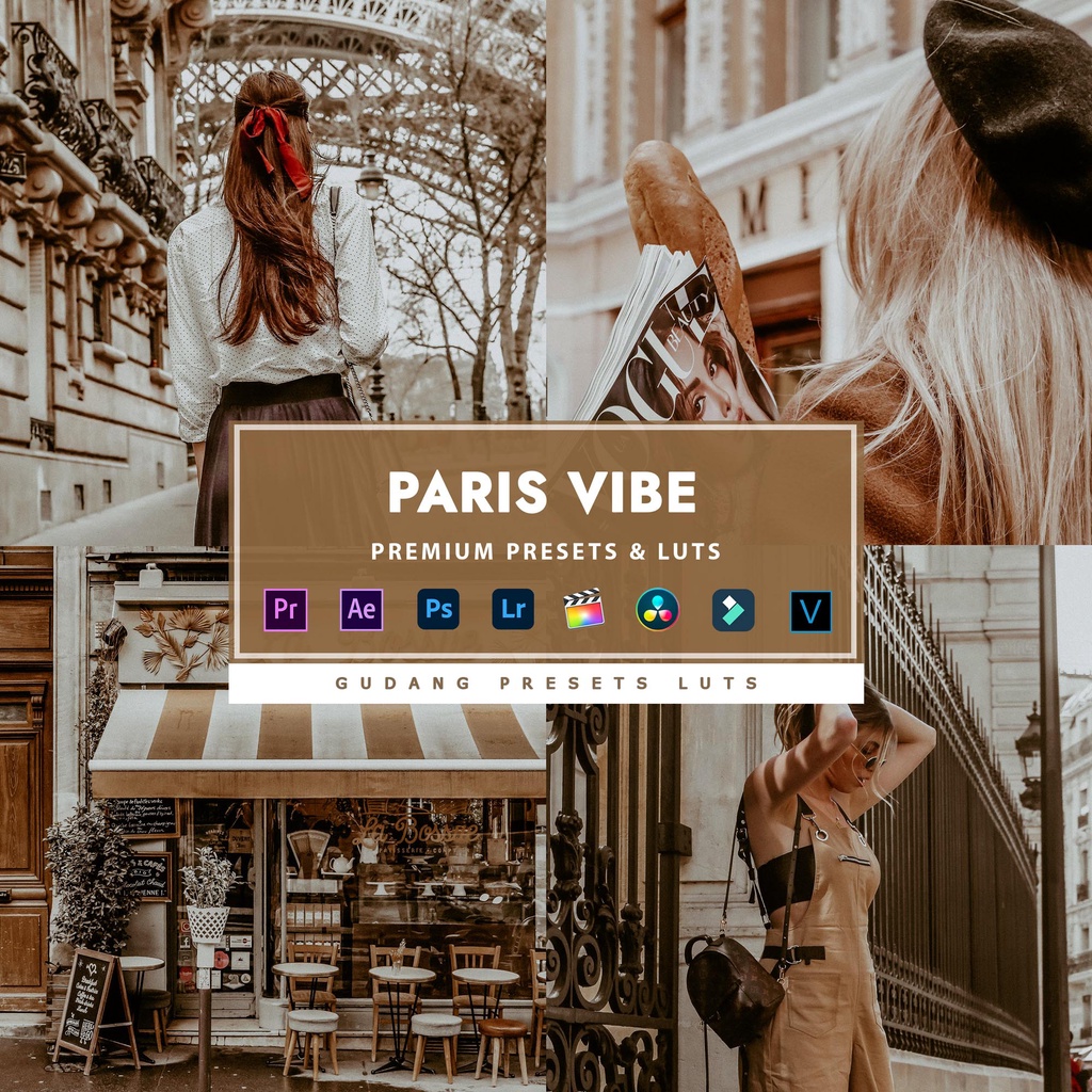 Jual BISA VN Paris Vibe Premium Preset Lightroom LUTs Android IOS PC Premiere Pro Davinci