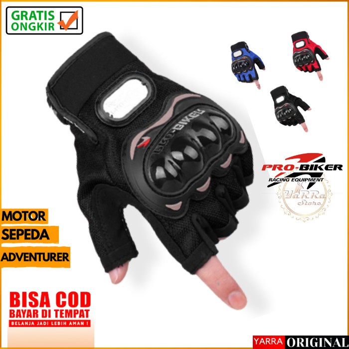 Jual Sarung Tangan Motor Pria Kerja GLOVES SETENGAH JARI Wanita CROSS ...