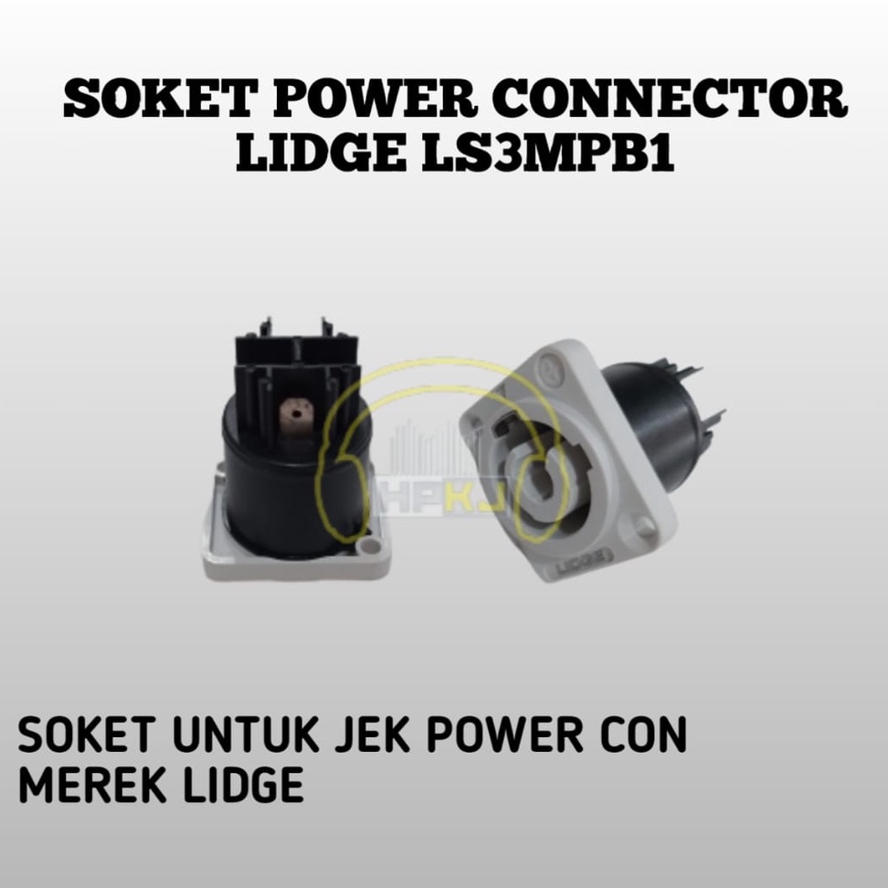 Jual SOCKET POWER CONNECTOR LS3MPB1 LIDGE ABU-ABU soket powercon power ...