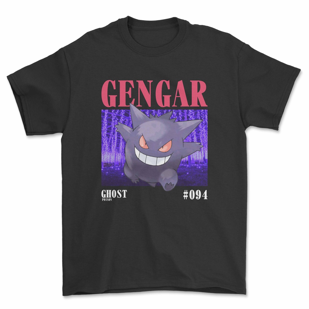 T-shirt Vintage Pokémon Gengar Arcannie Rayé - Manches Longues - Taille L Jeune - Parfait état