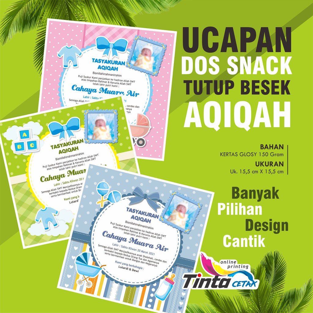 Jual Undangan Aqiqah Tasyakuran Anak Custom | Shopee Indonesia
