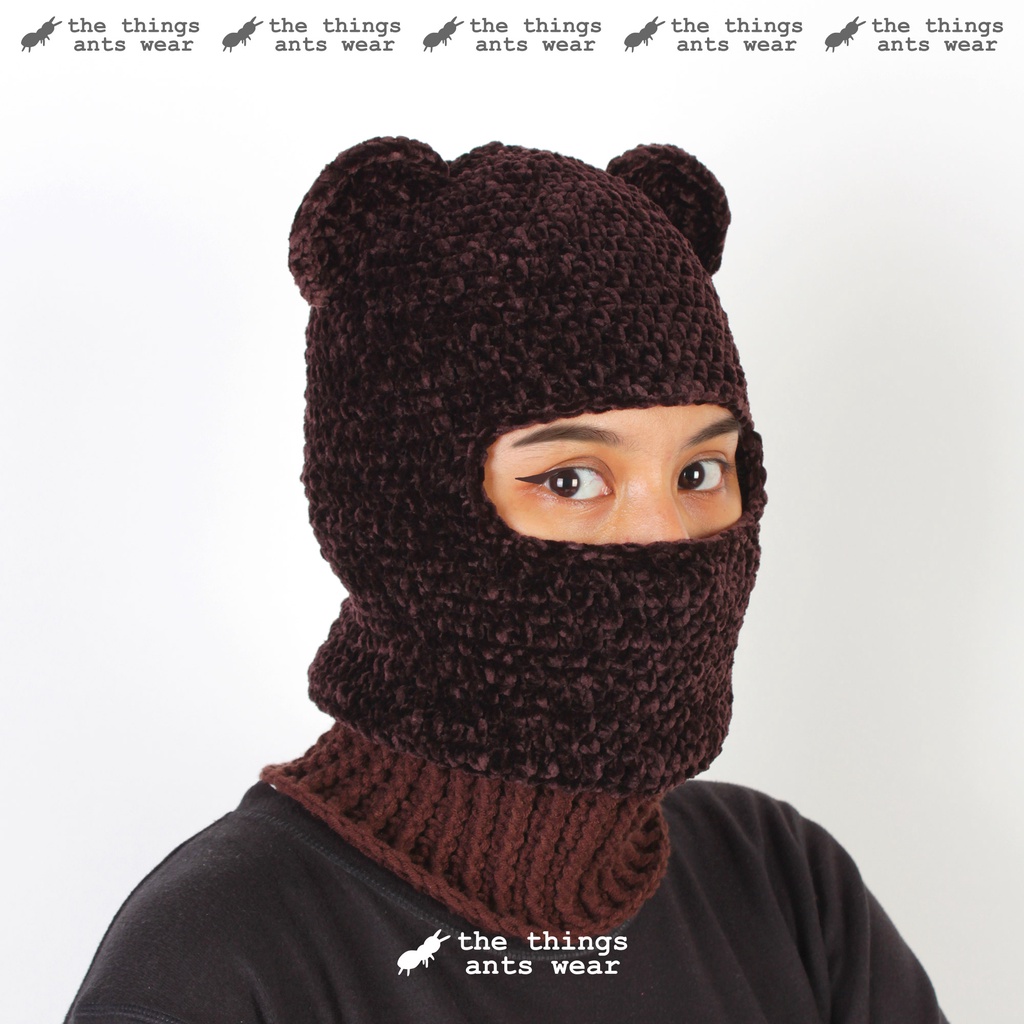 Jual TTAW / Balaclava bear crochet handmade (custom) / Balaclava ...
