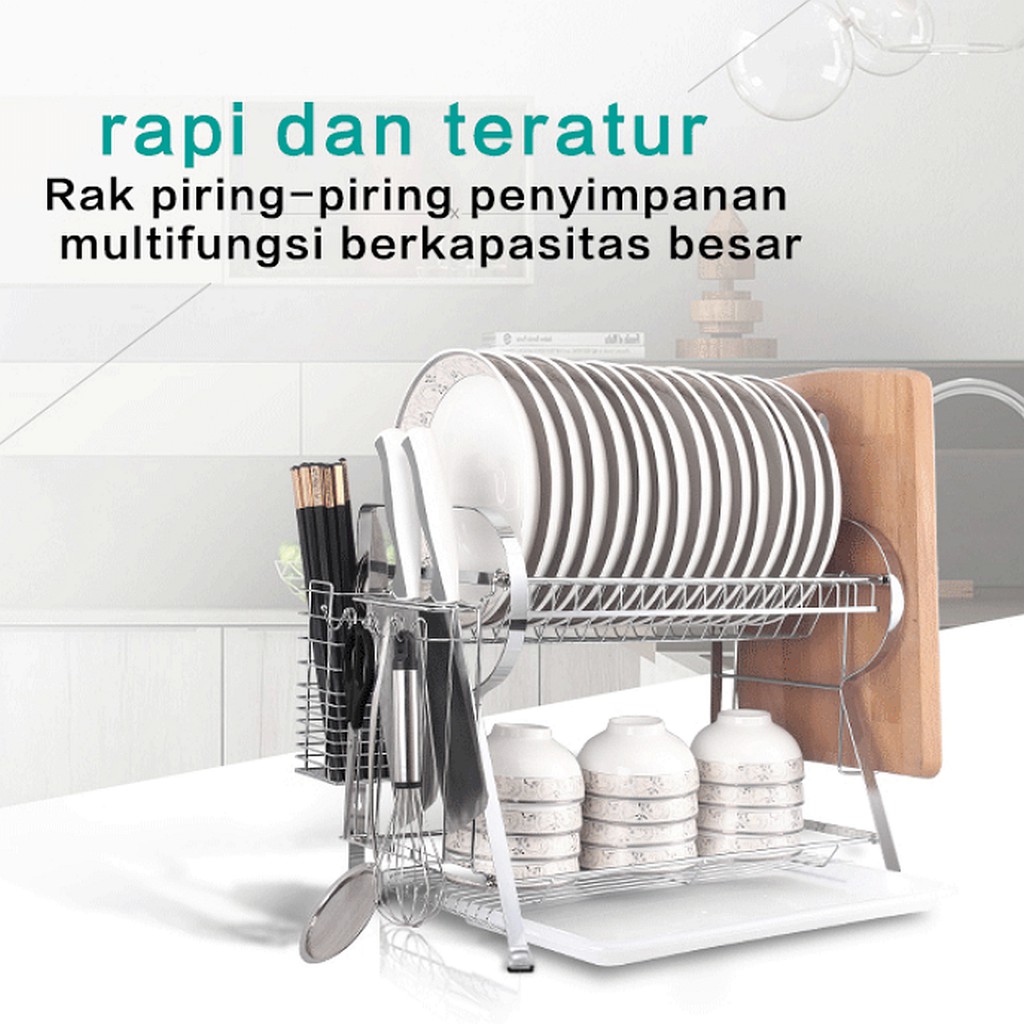 Jual Rak Piring 2 Susun Stainless Micoe | Shopee Indonesia