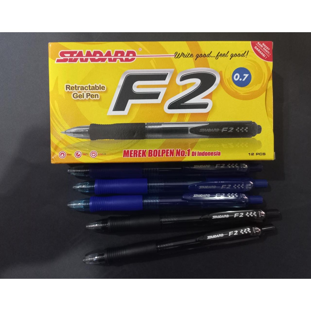 Jual Ballpoint Standard F2 0.7mm Gel Pen PER 1 PCS / Ballpoint Standard ...