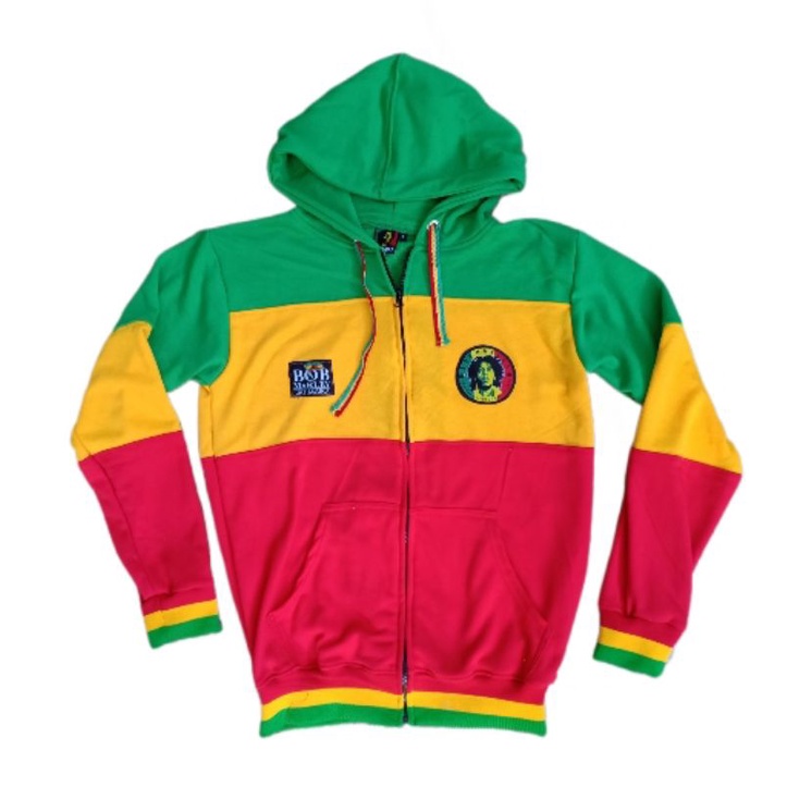 Jual hoodie full zipper rasta Bob Marley reggae JATIMAIKA | Shopee ...