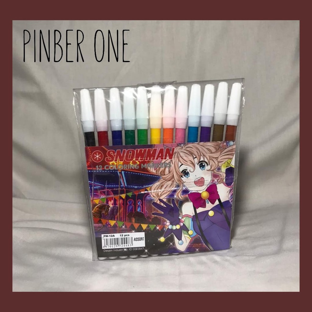 Jual Spidol Snowman 12 Coloring Markers | Shopee Indonesia