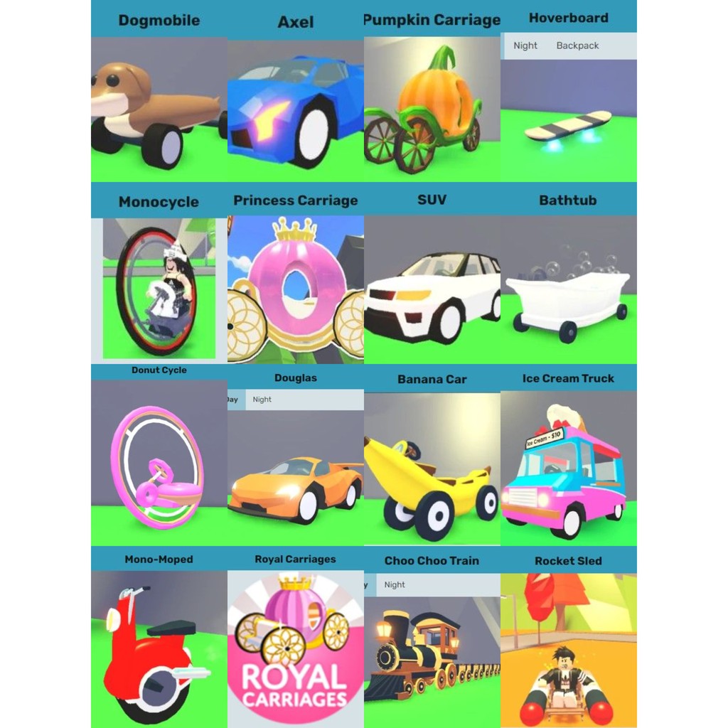 Jual Kendaraan Legendary / Legendary Vehicles Adopt Me Roblox Shopee