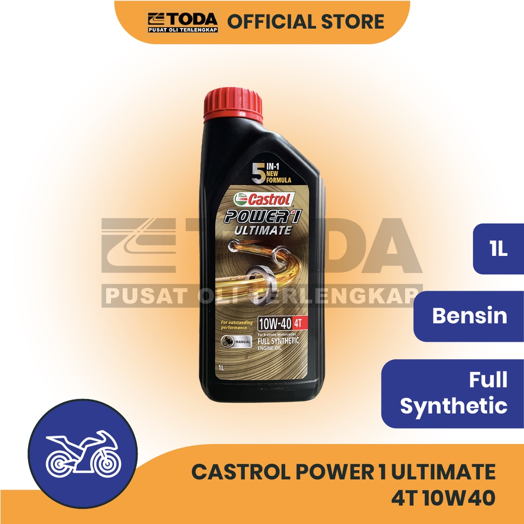 Jual Castrol Power 1 Ultimate 4T 10W40 1L Original Oli Mesin Motor Full ...