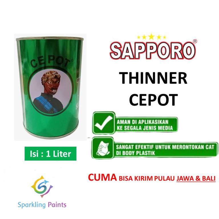 Jual Sapporo Thinner Cepot Super Hg Hijau Perontok Cat 1 Liter Pengencer Cat 1000ml Shopee 8134