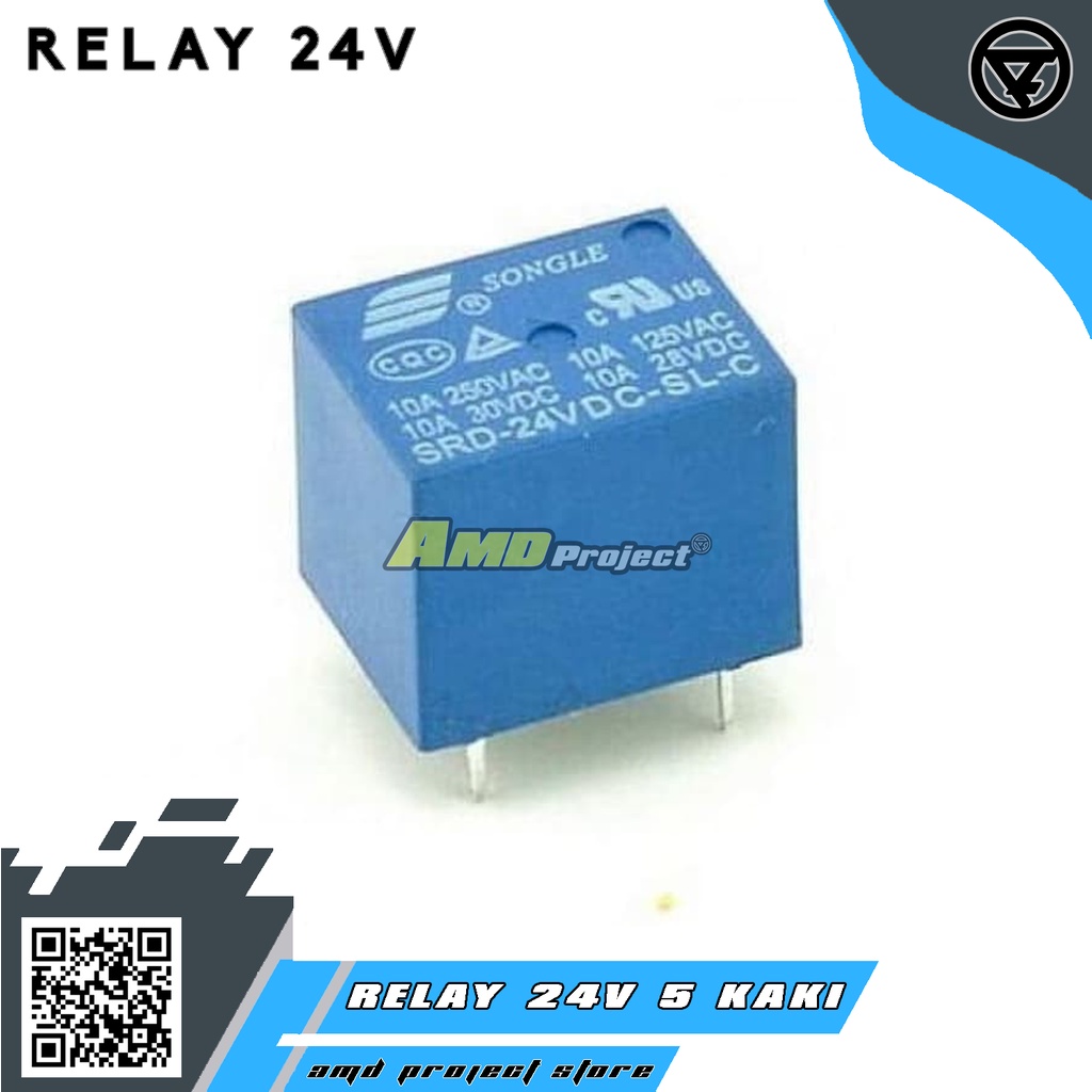 Jual Relay Songle 24V 10A DC SRD SLC Relay 24 Volt Original 5 Kaki