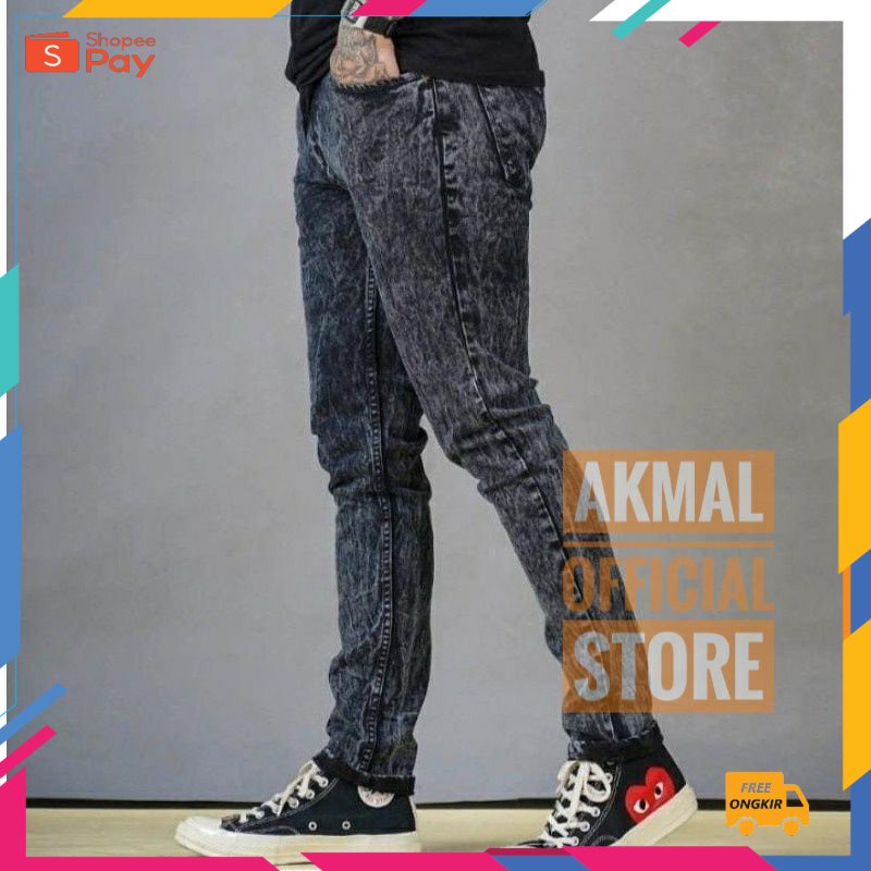 Jual TREND KOREA JUMBO SIZE / CELANA JEANS PRIA Celana Jeans Pria Snow Wash Original celana