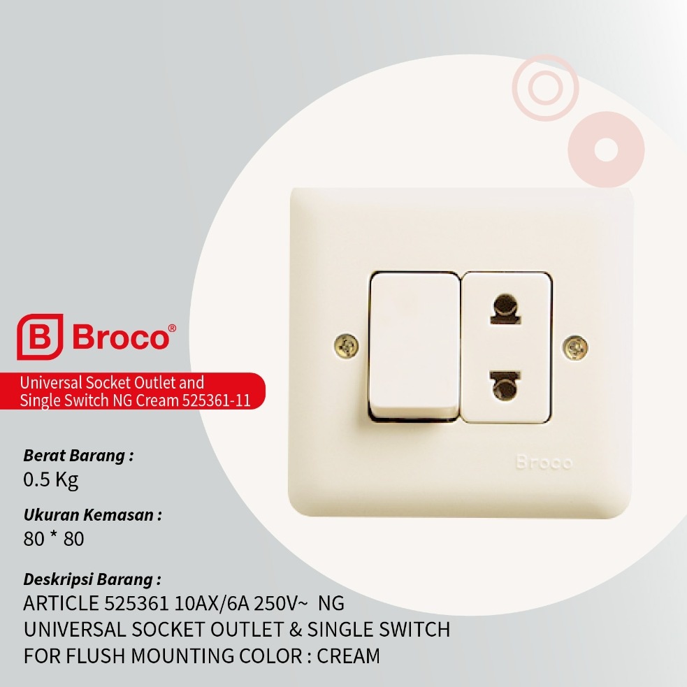 Jual NEW GEE SOCKET OUTLET COMBINED WITH SINGLE SWITCH for flush ...
