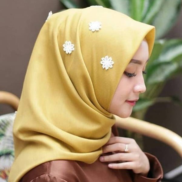 Jual Jilbab Segi Empat Terbaru Hijab Murah Tabur Melati Shopee Indonesia 3443