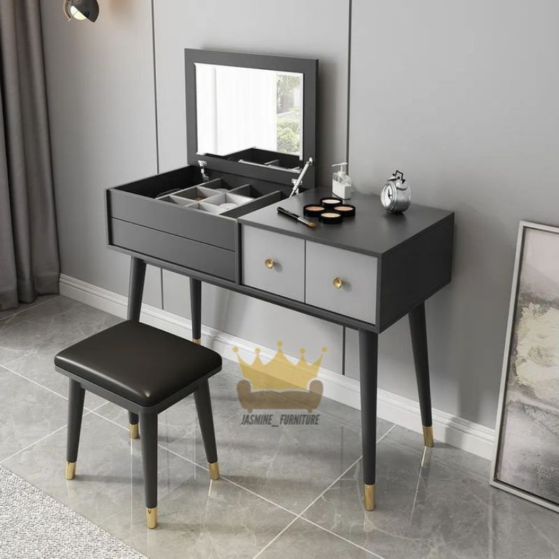 Jual meja rias custom kayu jati solid elegant minimalis kaca mirror ...