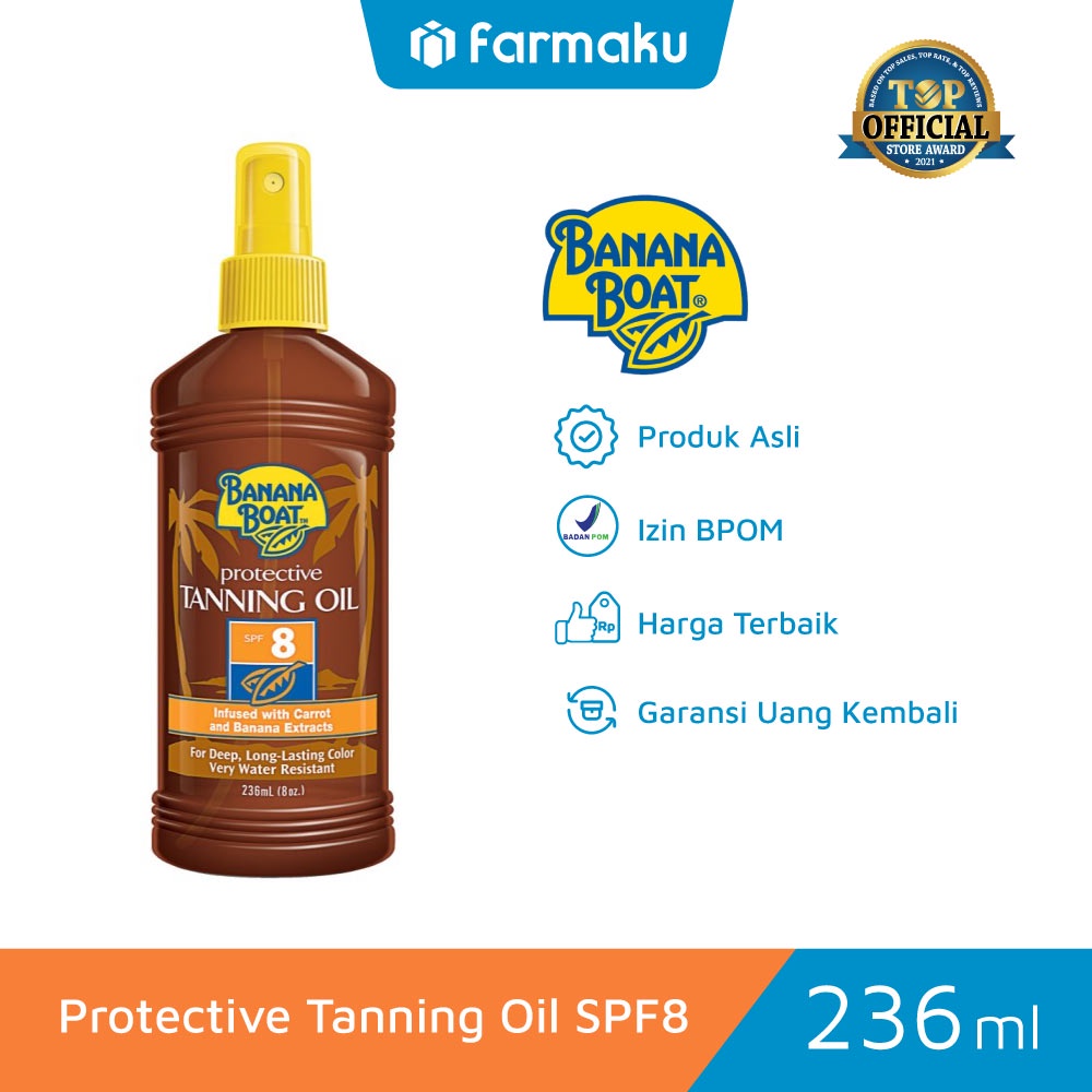 Jual Banana Boat Protective Tanning Oil SPF8 236 ml Shopee Indonesia