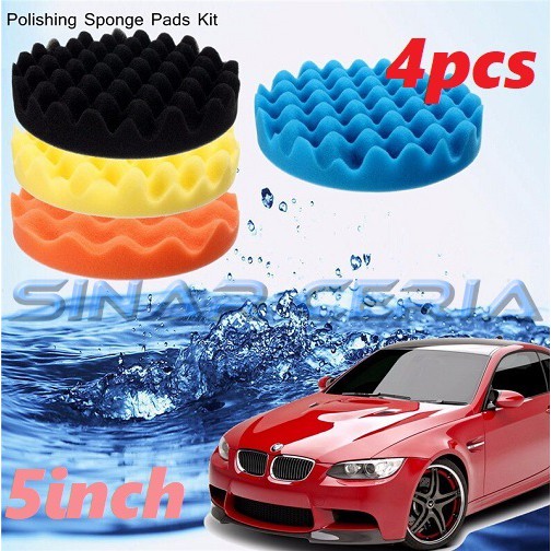 Jual 4 Pcs Busa Spon Poles Body Motor Mobil 5 inch Sponge Buffing ...