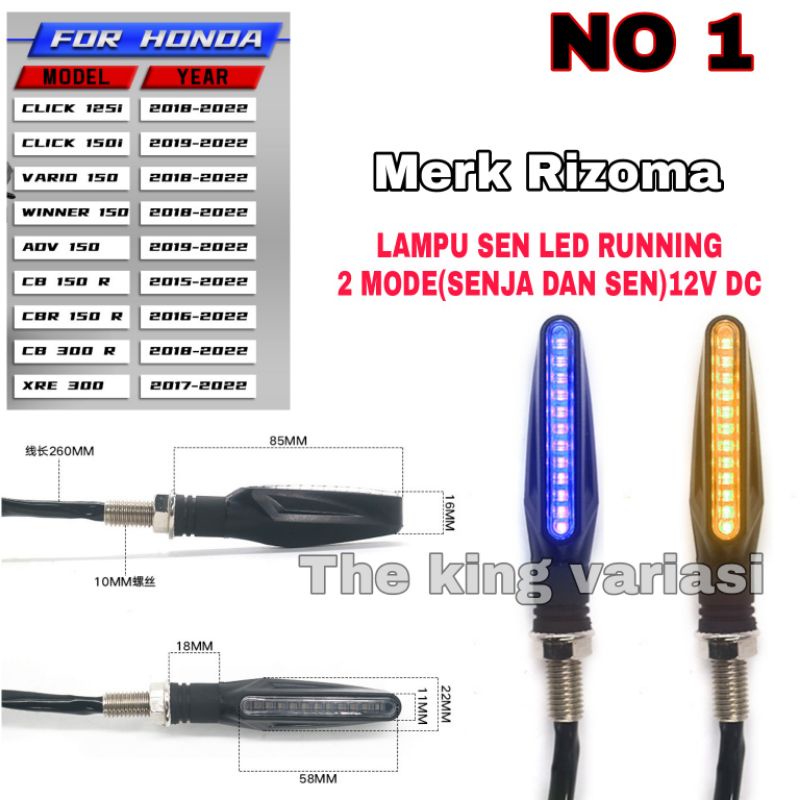 Jual LAMPU SEN LED MOTOR LANCIL 2 MODE SENJA DAN SEN RUNNING 12V DC ...