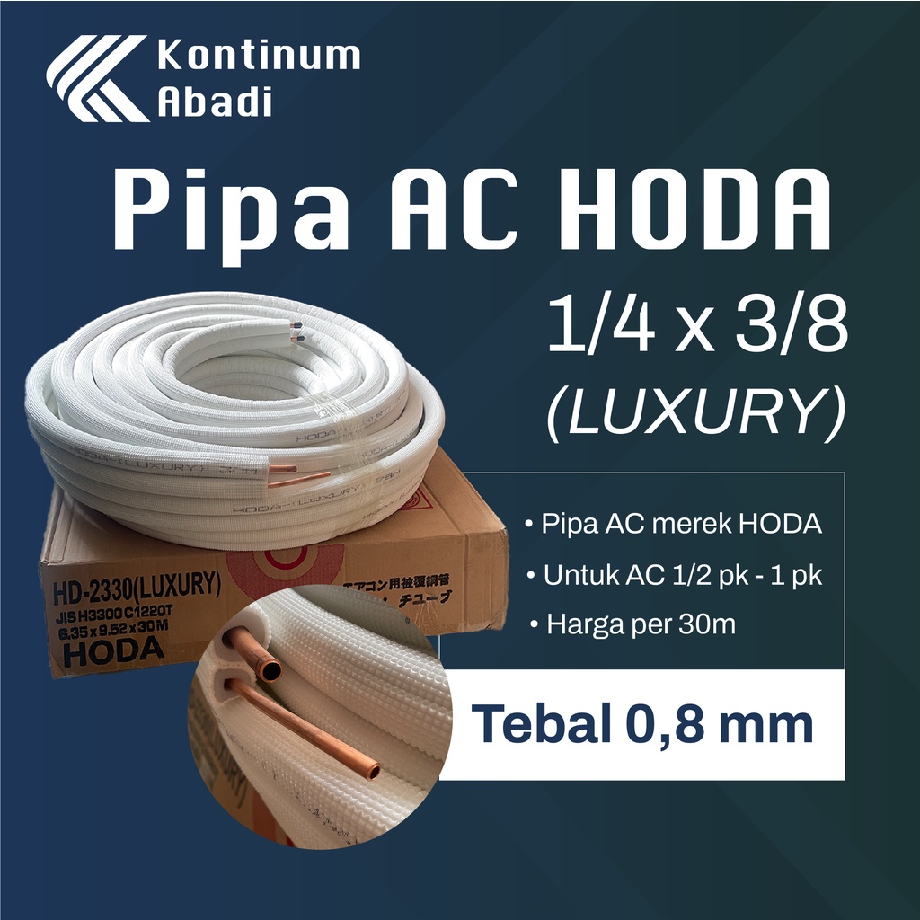 Jual PIPA AC HODA 1 4 X 3 8 LUXURY 0 8 Mm UNTUK AC 1 2 PK 1 PK