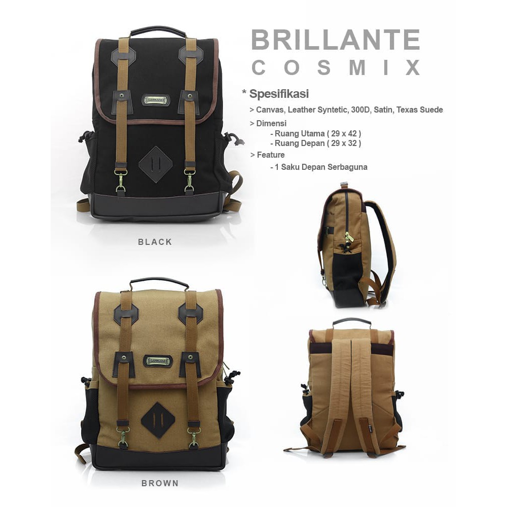 Jual Brillante Cosmix Ransel Cowok Multifungsi/ Tas Punggung Pria ...