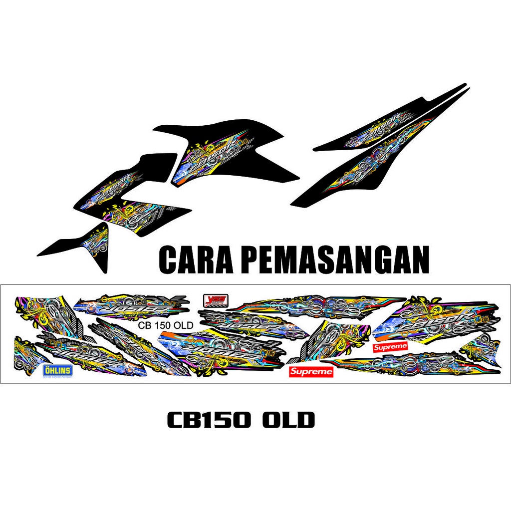 Jual Sticker Desig Decal Cod Striping Motor Honda Cb R Old Loks Stiker Variasi All Cb R