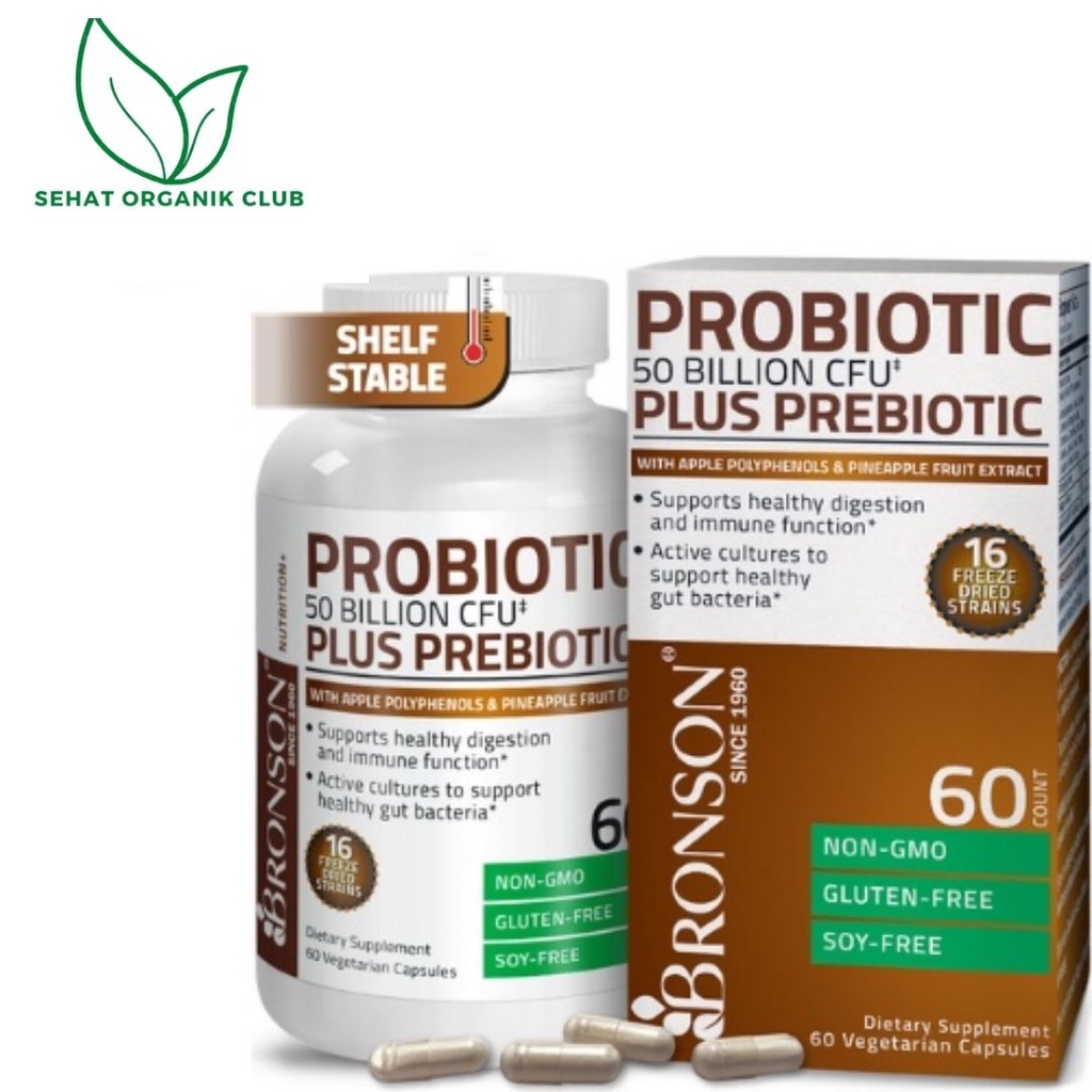 Jual Bronson Probiotic Plus Prebiotic 50 Billion CFU 60 Veg Caps ORI ...