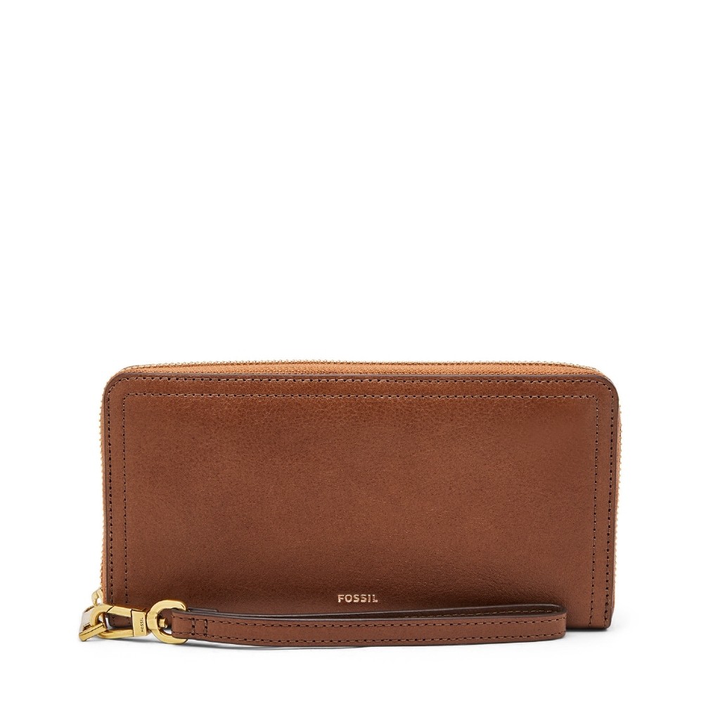 Jual Fossil Logan Rfid Zip Around Brown Dompet Wanita - SL7831-200