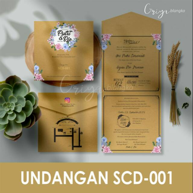 Jual Undangan Blanko | SCD-001 / undangan coklat / undangan pernikahan