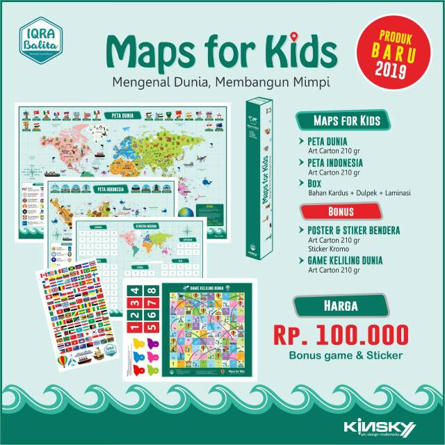 Jual PETA UNTUK ANAK, PETA DUNIA, MAP FOR KIDS IQRA BALITA | Shopee ...