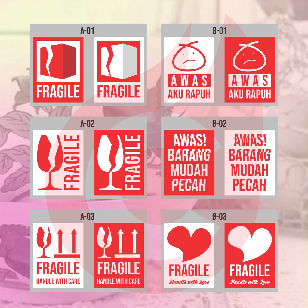 Jual Sticker Fragile Untuk Jangan Di Banting Awas Pecah Min Order 42