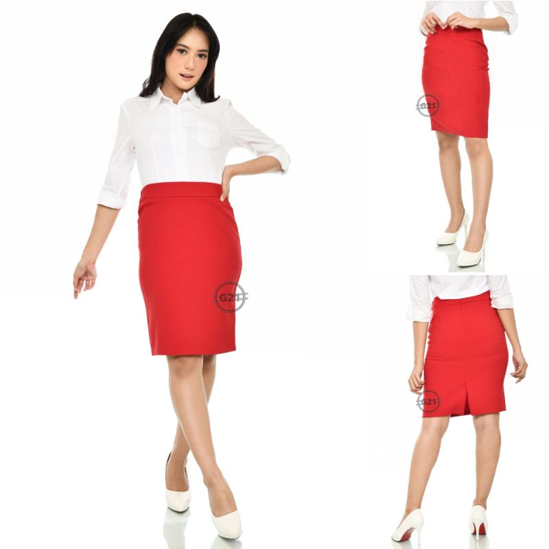 Jual Rok Kerja Kantor Pendek Span Pencil Hitam Dan Warna Wanita Bahan Dasar Formal Import High