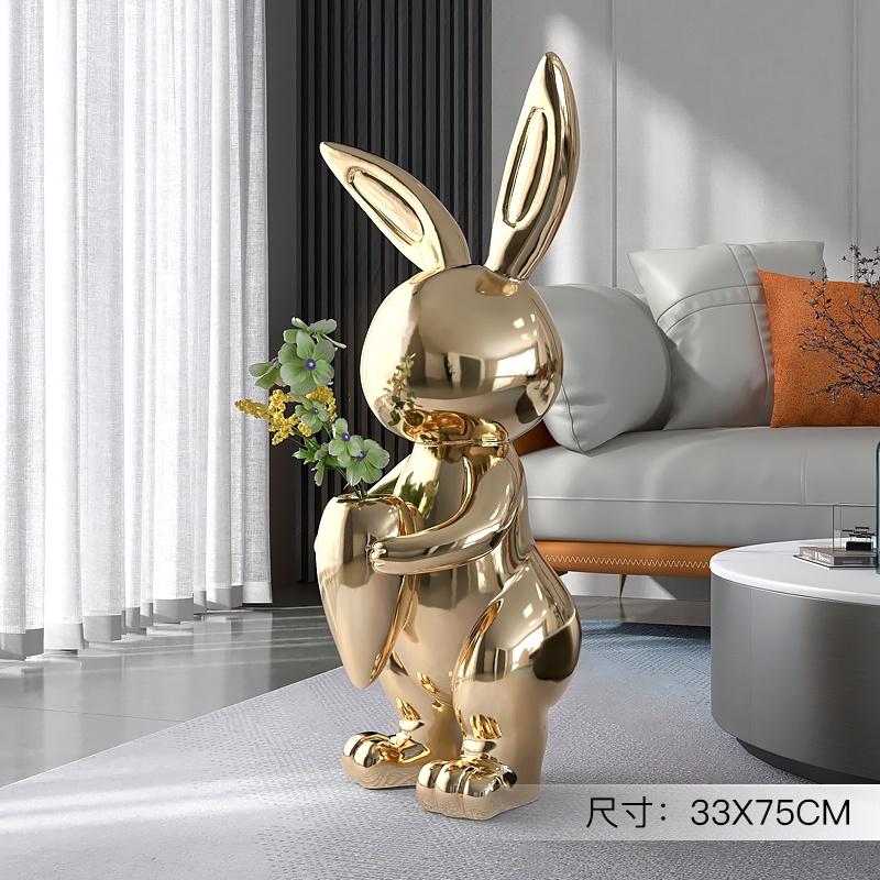 Jual Creative rabbit living room ornaments large floor light luxury TV