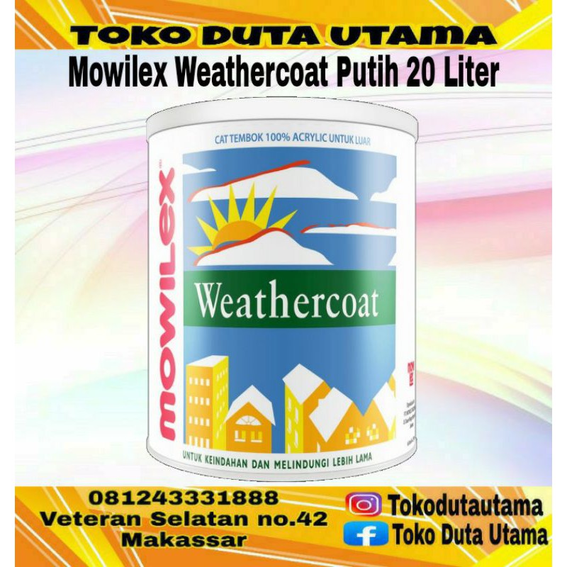 Jual Cat Mowilex Weathercoat Warna Putih Ukuran L Shopee Indonesia