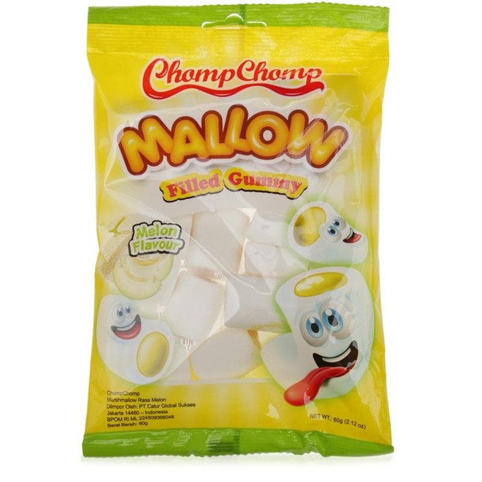 Jual Chomp Chomp Marshmallow Filled Gummy 60 gram Melon/ ChompChomp ...