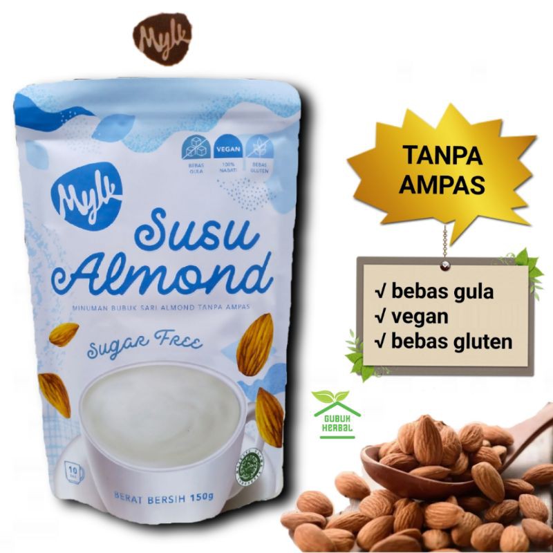 Jual Susu Almond Diet Non Gula MYLK /Almond Bubuk Tanpa Ampas 10 X ...