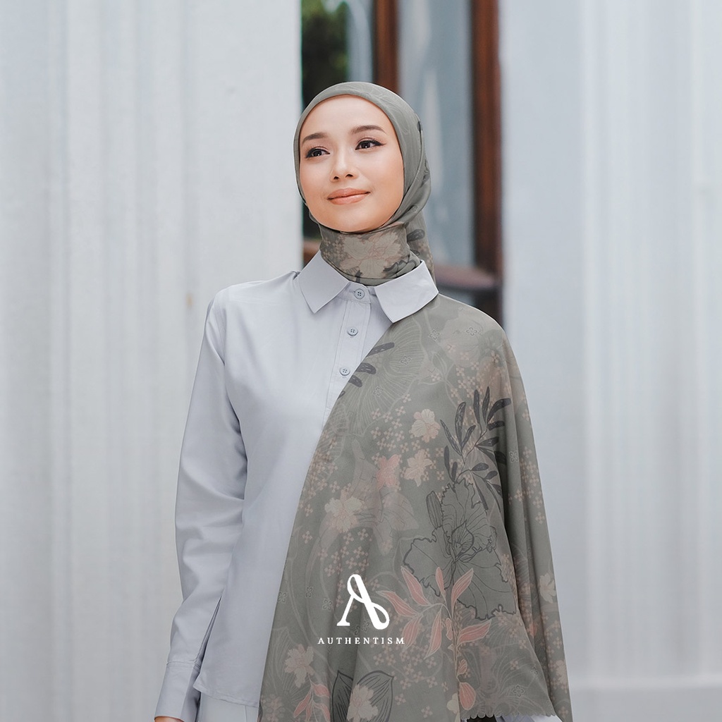 AUTHENTISM ID Isyana Series Kerudung Segi Empat Motif Voal Ultrafine Lasercut Premium