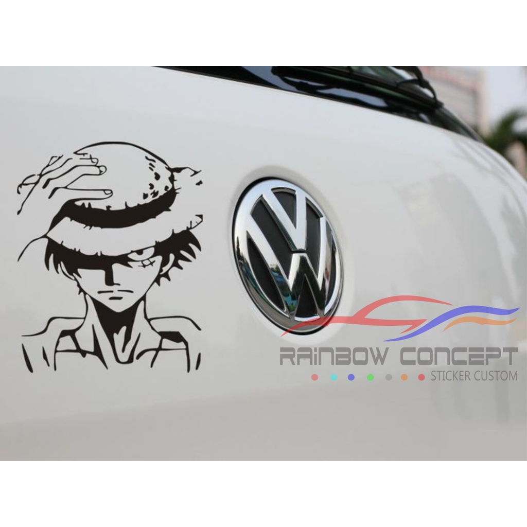 Jual stiker mobil anime kartoon karakter lutfi one piece sticker mobil ...