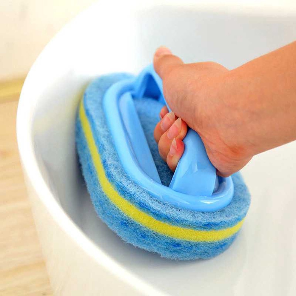 Jual Sikat Pembersih Dapur Kamar Mandi WC Sponge Biru | Shopee Indonesia
