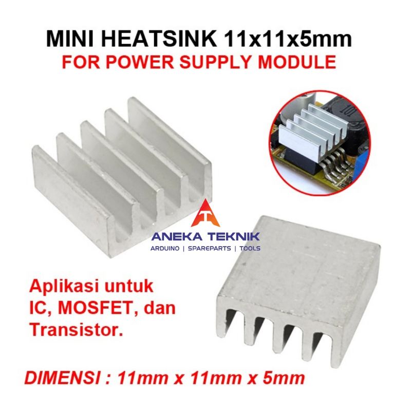 Jual Mini Heatsink Aluminium Pendingin 11 X 11 X 5mm Ic Modul Power Supply Shopee Indonesia 9450