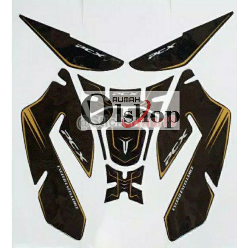 Jual sticker tankpad pcx full karbon lis gold | Shopee Indonesia